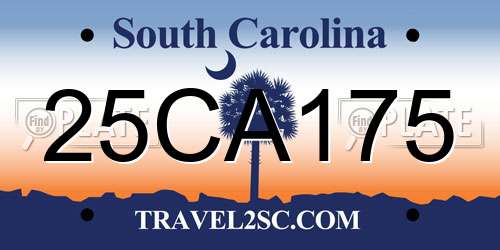 25CA175 South Carolina License Plate
