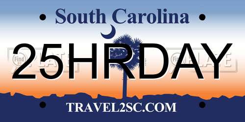 25HRDAY South Carolina License Plate
