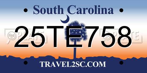 25TE758 South Carolina License Plate
