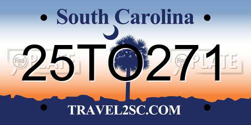 25TO271 South Carolina License Plate