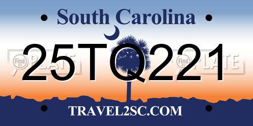 25TQ221 South Carolina License Plate