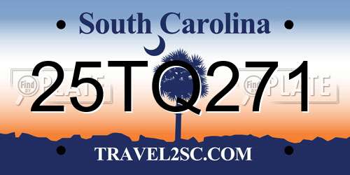 25TQ271 South Carolina License Plate