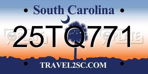 25TQ771 South Carolina License Plate