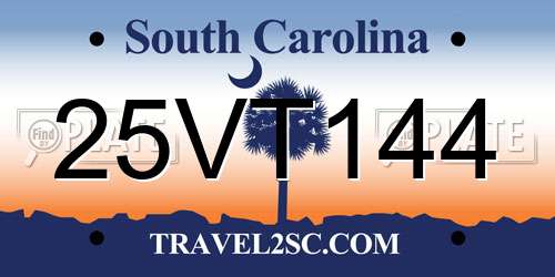 25VT144 South Carolina License Plate
