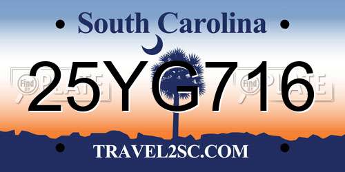 25YG716 South Carolina License Plate
