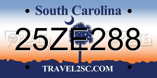 25ZE288 South Carolina License Plate