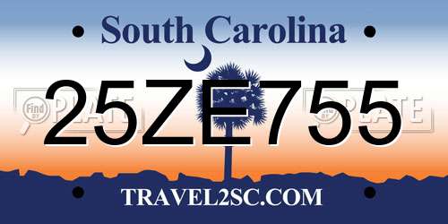 25ZE755 South Carolina License Plate