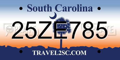 25ZE785 South Carolina License Plate