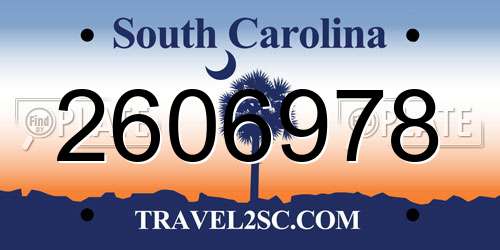 2606978 South Carolina License Plate