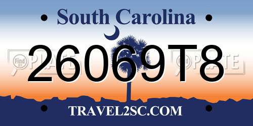 26069T8 South Carolina License Plate
