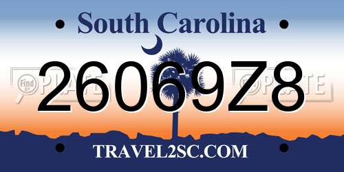 26069Z8 South Carolina License Plate