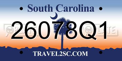 26078Q1 South Carolina License Plate