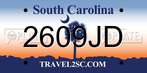 2609JD South Carolina License Plate