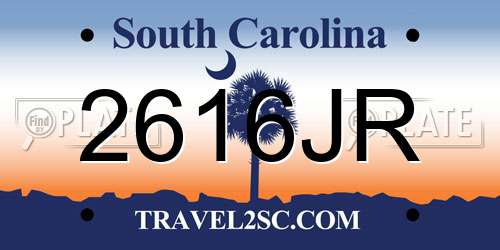 2616JR South Carolina License Plate