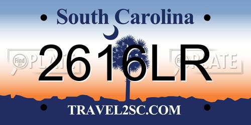 2616LR South Carolina License Plate