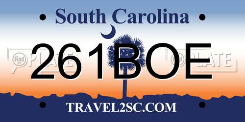 261BOE South Carolina License Plate