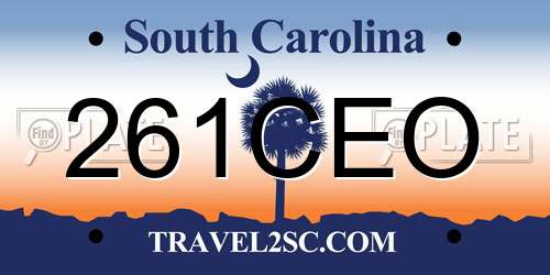 261CEO South Carolina License Plate