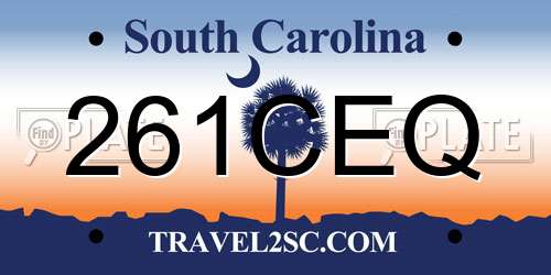 261CEQ South Carolina License Plate