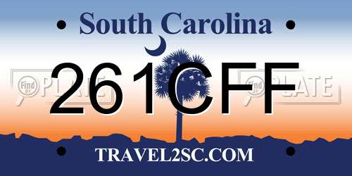 261CFF South Carolina License Plate