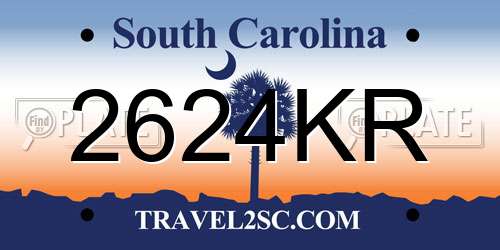 2624KR South Carolina License Plate