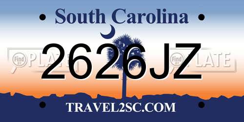 2626JZ South Carolina License Plate