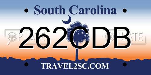 262CDB South Carolina License Plate