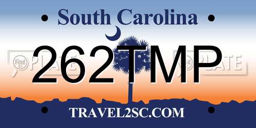 262TMP South Carolina License Plate