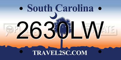 2630LW South Carolina License Plate