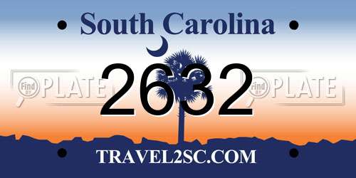 2632 South Carolina License Plate