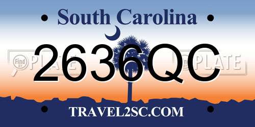 2636QC South Carolina License Plate