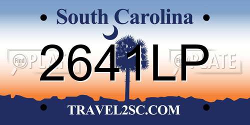 2641LP South Carolina License Plate