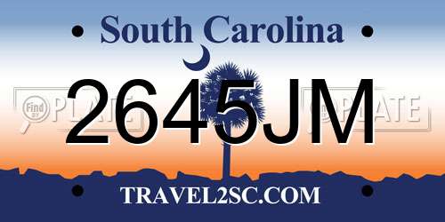 2645JM South Carolina License Plate