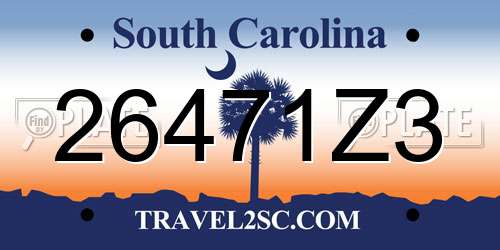 26471Z3 South Carolina License Plate
