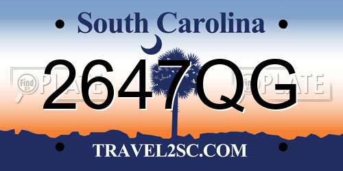 2647QG South Carolina License Plate
