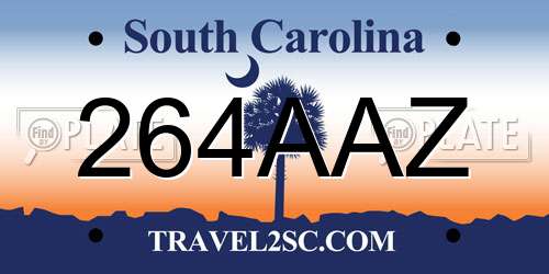 264AAZ South Carolina License Plate