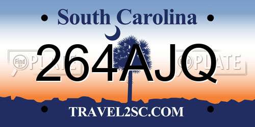 264AJQ South Carolina License Plate