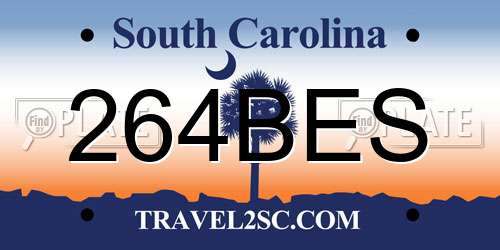 264BES South Carolina License Plate