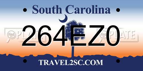 264EZ0 South Carolina License Plate