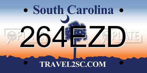264EZD South Carolina License Plate