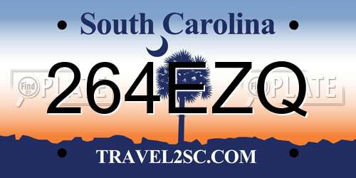 264EZQ South Carolina License Plate