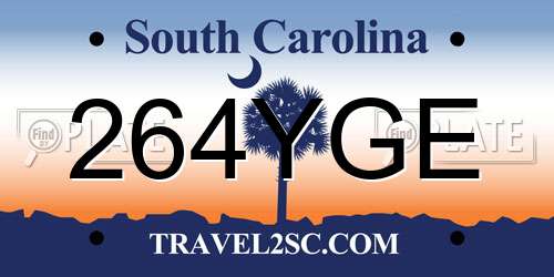 264YGE South Carolina License Plate
