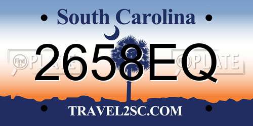 2658EQ South Carolina License Plate