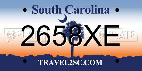 2658XE South Carolina License Plate