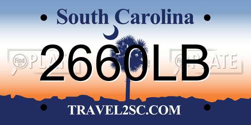 2660LB South Carolina License Plate