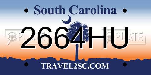 2664HU South Carolina License Plate