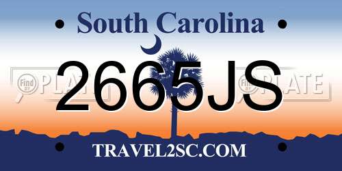 2665JS South Carolina License Plate
