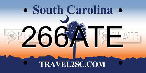 266ATE South Carolina License Plate