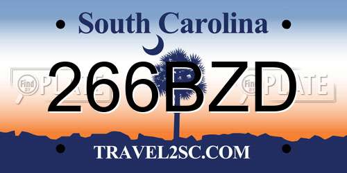 266BZD South Carolina License Plate