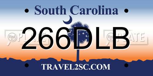 266DLB South Carolina License Plate