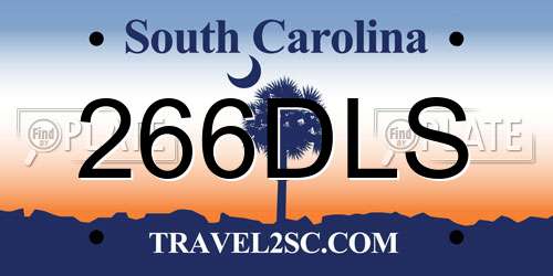 266DLS South Carolina License Plate